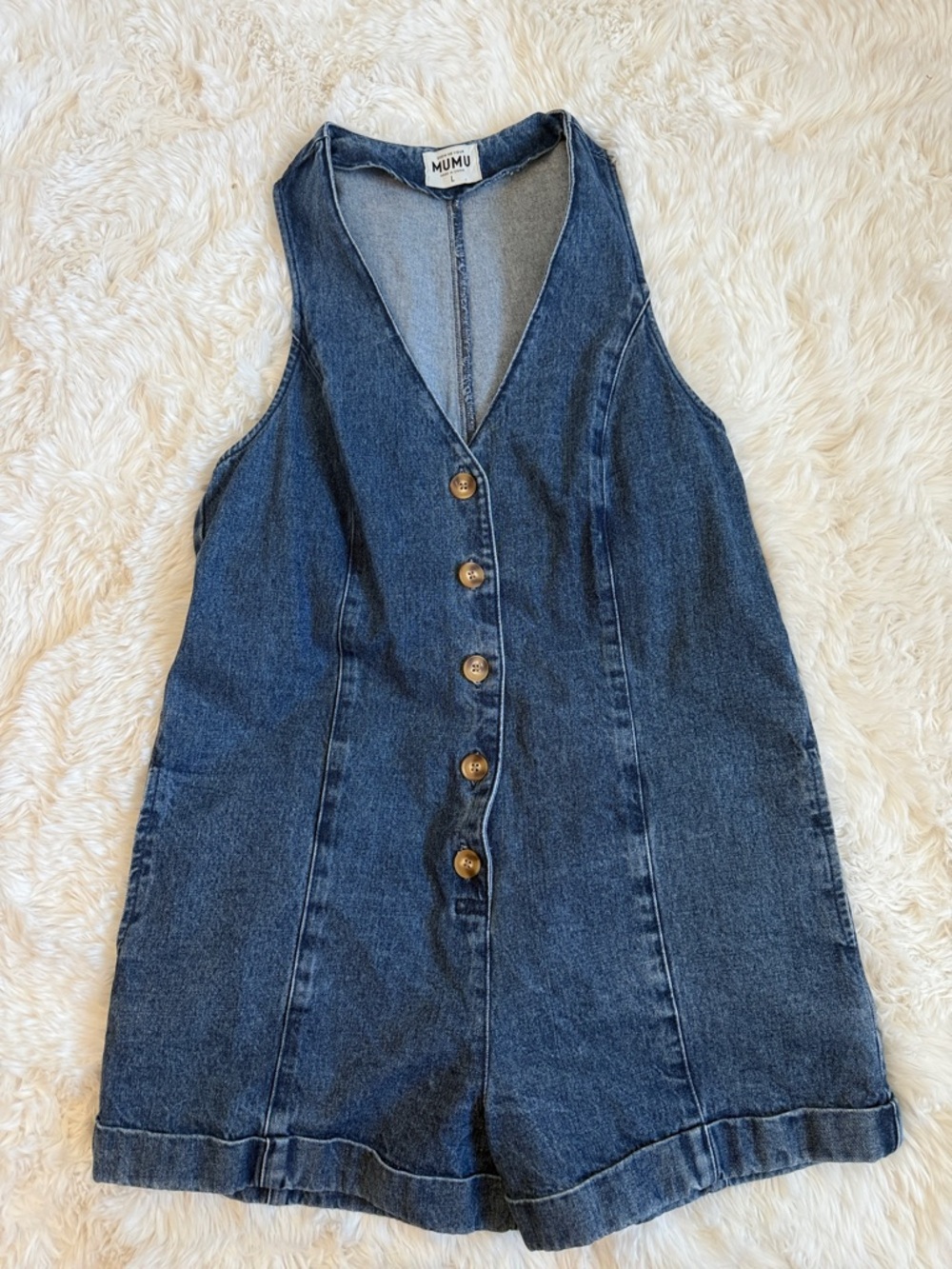 Show Me Your Mumu Dark Blue Denim Romper